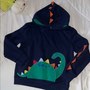Gymboree Navy Hoodie with Green Dinosaur Design
